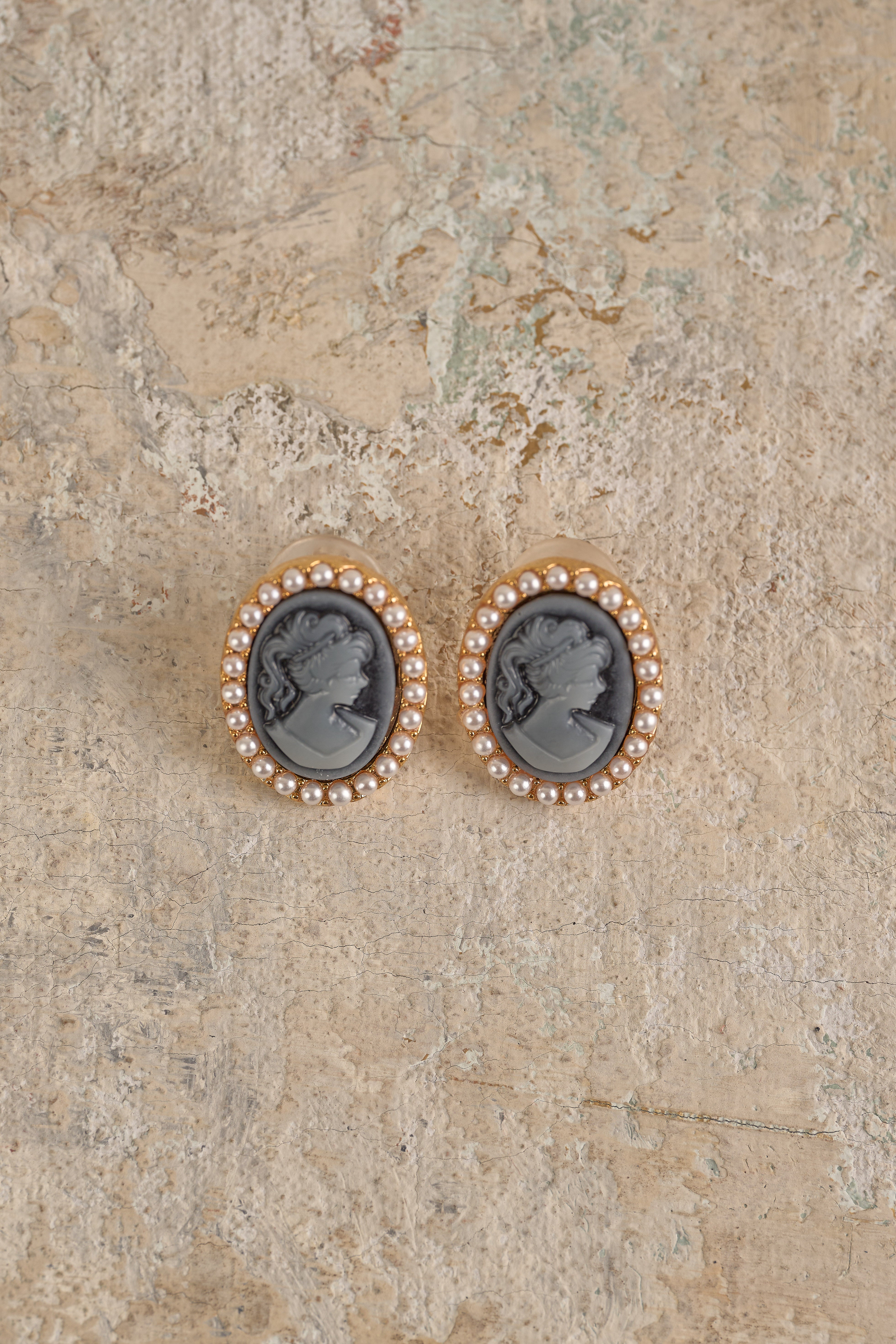 Buy Victorian Cameo Earrings, Large Cameo Earrings, Victorian Stud Earrings,  Antique Cameo Earrings, Large Cameo Studs, Victorian Studs Online in India  - Etsy
